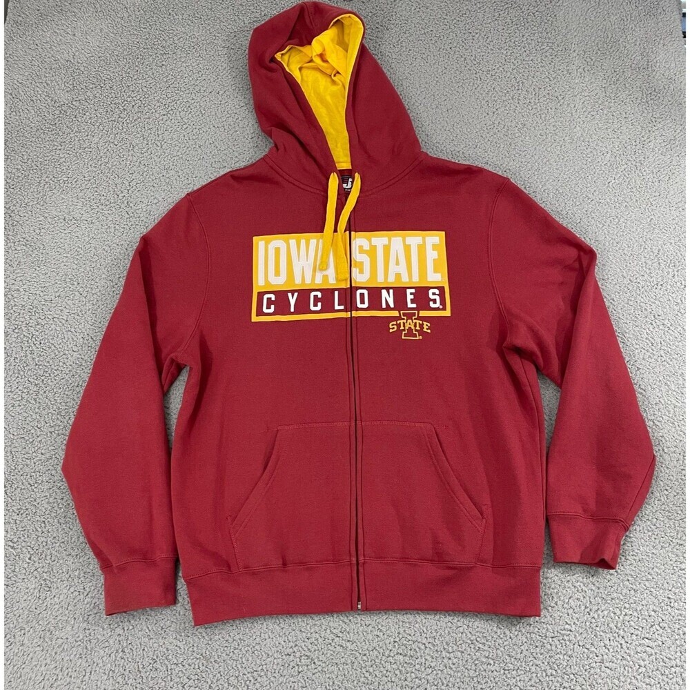 Iowa State Cyclones Hoodie Adult XL Red J.America Collegiate Full Zip